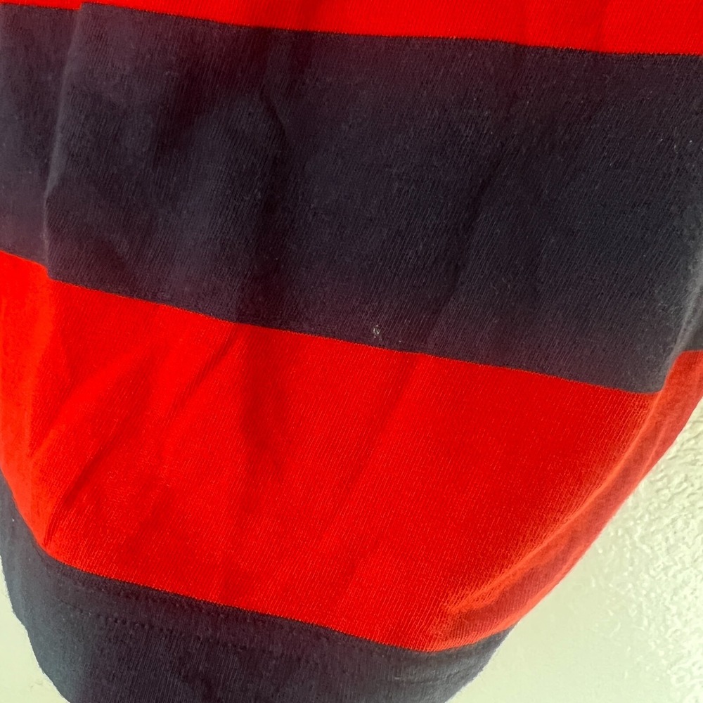 Tory Sport Sz S Womens Crewneck T-Shirt Red Navy Stripes Casual Preppy Heart - Picture 7 of 11
